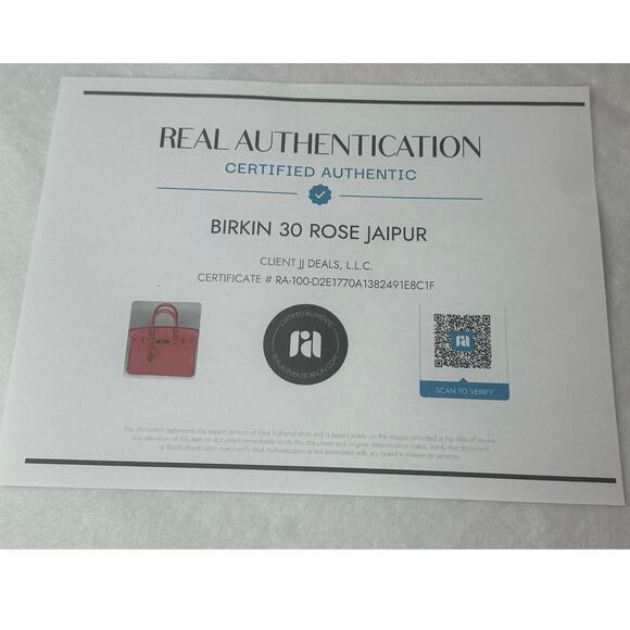 Hermes Birkin 30 Rose Jaipur Stamp square R (2014) with COA and dust bag - Picture 16 of 16